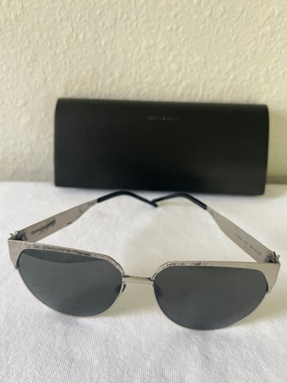 YSL Saint Laurent Silver Metal Womens Sunglasses SL M43